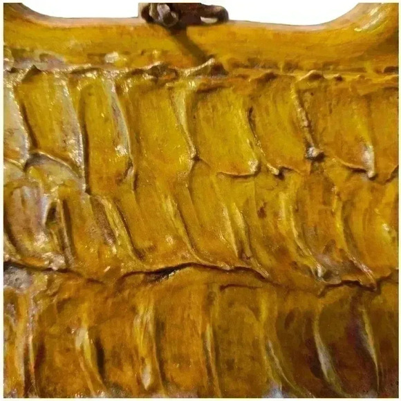 Vintage Hand Carved Wooden Cottage Purse Signed - Picture 4 of 13